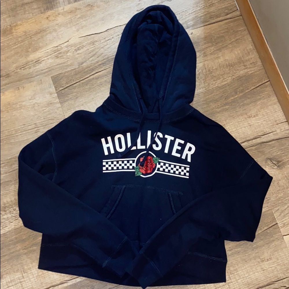 Size Small Hollister Navy Blue Cropped Sweatshirt